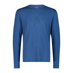 Dżersej z długim rękawem CMP. Niebieskie bluzki z długim rękawem męskie CMP, m, bez wzorów, z dżerseju, eleganckie, bez kołnierzyka. Za 244.50 zł.