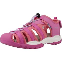 Sandały GEOX J BOREALIS GIRL Rose. Czerwone sandały damskie Geox, bez wzorów, z syntetyku, bez obcasa, bez zapięcia. Za 163.99 zł.