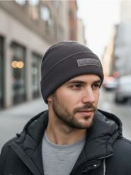 Czapka beanie z wiskozą - szary. Szare czapki i kapelusze męskie Sinsay, bez wzorów, z wiskozy. Za 29.99 zł.