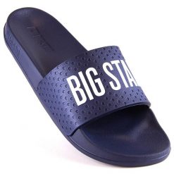 Klapki młodzieżowe piankowe lekkie granatowe Big Star MM274714. Klapki damskie Big Star, bez wzorów, z materiału, młodzieżowe, bez obcasa. Za 59.99 zł.