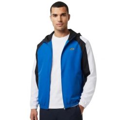 Kurtka sportowa męska Lacoste. Niebieskie kurtki sportowe męskie Lacoste, m, bez wzorów, tenisowe. Za 417.00 zł.