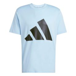 Koszulka z prostego dżerseju adidas Essentials Big Logo. Niebieskie koszulki sportowe męskie Adidas, m, bez wzorów, z dżerseju, bez kołnierzyka, bez ramiączek, na fitness i siłownię. Za 141.55 zł.
