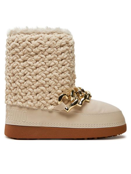 LOVE MOSCHINO Śniegowce JA24322G0LISI120 Beżowy. Brązowe śniegowce i trapery damskie Love Moschino, z materiału. Za 529.99 zł.