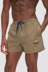 AERONAUTICA MILITARE Zielone szorty kąpielowe, Rozmiar 50. Zielone kąpielówki męskie Aeronautica Militare, m, bez wzorów, z materiału, do pływania. W wyprzedaży za 268.99 zł.