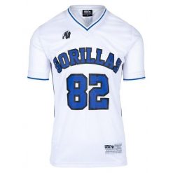 Koszulka fitness męska Gorilla Wear San Mateo. Białe koszulki sportowe męskie GORILLA WEAR, m, bez wzorów, bez kołnierzyka, bez ramiączek, na fitness i siłownię. Za 226.50 zł.