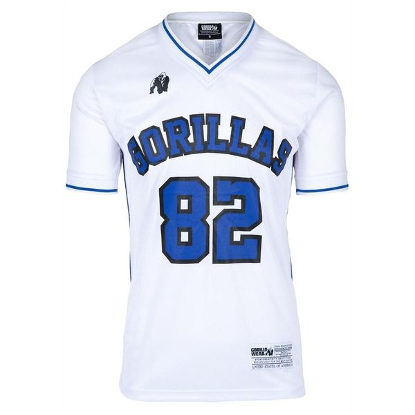 Koszulka fitness męska Gorilla Wear San Mateo. Białe koszulki sportowe męskie GORILLA WEAR, m, bez wzorów, bez kołnierzyka, bez ramiączek, na fitness i siłownię. Za 226.50 zł.