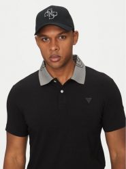 Guess Czapka z daszkiem M5GZ07 WO07T Czarny. Czarne rękawiczki męskie Guess, z aplikacjami, z bawełny. Za 79.99 zł.