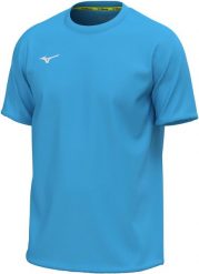 Koszulka Mizuno Team Core. Niebieskie koszulki sportowe męskie Mizuno, l, bez wzorów, z materiału, bez kołnierzyka, bez ramiączek, do biegania. Za 120.50 zł.