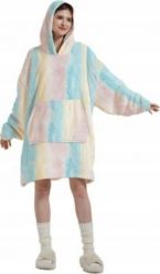 Bluza pluszowa z kapturem comfy koc oversize ciepła na zimę tie dye. Kocyki dla dzieci Pan i Pani Gadżet. Za 151.14 zł.