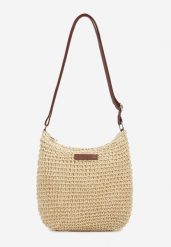 Beżowa Torebka w Stylu Boho na Regulowanym Pasku Viollan. Brązowe torebki do ręki damskie Born2be, bez wzorów, boho, bez dodatków. Za 69.99 zł.