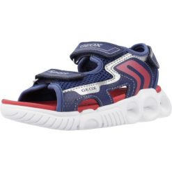 Sandały GEOX J SANDAL WROOM BOY Niebieski. Niebieskie sandały męskie Geox, z syntetyku, bez zapięcia. Za 137.99 zł.