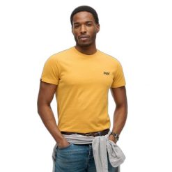 T-shirt bawełniany z logo Superdry Essential. Brązowe t-shirty męskie Superdry., xl, bez wzorów, z bawełny, klasyczne, bez kołnierzyka. Za 143.25 zł.