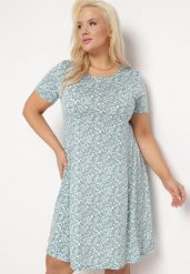 Zielona Sukienka w Drobne Kwiatki z Krótkim Rękawem z Wiskozy Cilarnid. Zielone sukienki damskie Born2be, l, bez wzorów, z wiskozy, bez kołnierzyka, bez ramiączek, mini, rozkloszowane. Za 59.99 zł.