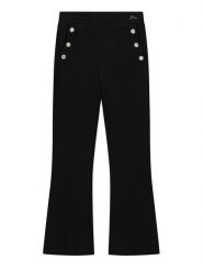 Guess Spodnie materiałowe J6BB12 K5885 Czarny Regular Fit. Czarne spodnie materiałowe dla dziewczynek Guess, z aplikacjami, z materiału. Za 264.99 zł.