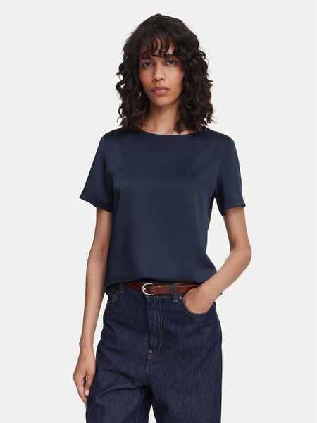Weekend Max Mara Bluzka Gilbert 2625946041 Granatowy Regular Fit. Niebieskie bluzki damskie Weekend Max Mara, xs, bez wzorów, z syntetyku, bez kołnierzyka, bez ramiączek. Za 474.99 zł.