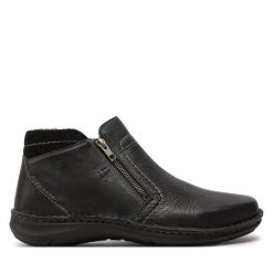 Botki Josef Seibel. Czarne botki męskie Josef Seibel, bez wzorów, bez zapięcia. Za 379.99 zł.