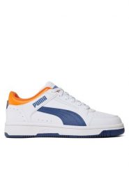 Puma Sneakersy Puma Rebound Joy Lo Jr 381984 11 Biały. Białe buty sportowe chłopięce Puma, bez wzorów, ze skóry, bez zapięcia. Za 169.99 zł.