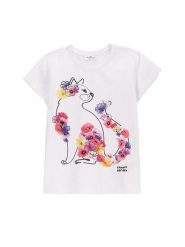 Coccodrillo T-Shirt WC5143219VGD Biały Regular Fit. Białe t-shirty i topy dla dziewczynek COCCODRILLO, bez wzorów, z bawełny, bez ramiączek. Za 39.99 zł.
