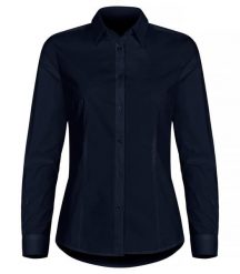 Clique Stretch Shirt L/S Women – Koszula stretch z długim rękawem Dark Navy. Niebieskie koszule damskie CLIQUE, l, bez wzorów, z bawełny, bez kołnierzyka, bez ramiączek. Za 202.53 zł.