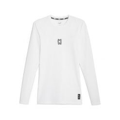 Męska koszulka z długim rękawem do koszykówki Hoops Team PUMA White. Białe bluzki z długim rękawem męskie Puma, m, bez wzorów, z materiału, klasyczne, bez kołnierzyka. Za 199.90 zł.