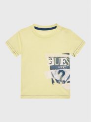Guess T-Shirt I3GI00 K8HM0 Żółty Regular Fit. Żółte t-shirty dla chłopców Guess, z aplikacjami, z bawełny, bez ramiączek. Za 89.99 zł.