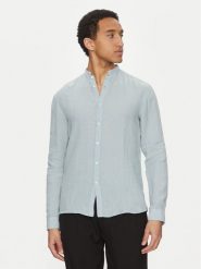 HUGO Koszula Elvory 50490740 Błękitny Slim Fit. Niebieskie koszule męskie Hugo, m, bez wzorów, ze lnu, bez kołnierzyka, bez ramiączek. Za 479.99 zł.