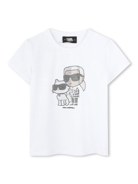 Karl Lagerfeld Kids T-Shirt Z30489 M Biały Regular Fit. Białe t-shirty i topy dla dziewczynek Karl Lagerfeld Kids, bez wzorów, z bawełny, bez ramiączek. Za 159.99 zł.