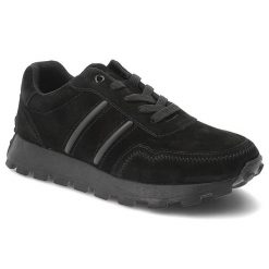 Sneakersy damskie D&A Premium w sportowym stylu z klasycznym sznurowaniem dekoracyjnymi przeszyciami i wyprofilowaną podeszwą, czarne LR62-7101. Czarne półbuty damskie S.BARSKI, bez wzorów, klasyczne, bez obcasa, bez zapięcia. Za 209.00 zł.