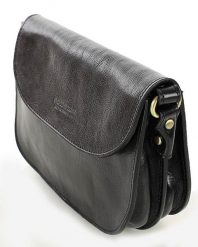 Saddle bag półksiężyc MARCO MAZZINI L255a czarny. Czarne torebki do ręki damskie bez wzorów, ze skóry, bez dodatków. Za 379.05 zł.