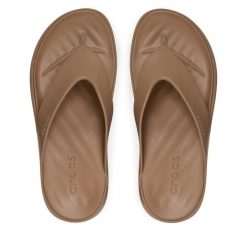 Japonki Crocs. Brązowe klapki damskie Crocs, bez wzorów, bez obcasa. Za 189.99 zł.