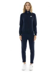 Bluza z bawełna z zamek błyskawiczny na co dzień. Czarne bluzy sportowe damskie LEONE 1947 APPAREL, s, bez wzorów, z bawełny, bez kaptura, na fitness i siłownię. Za 437.84 zł.