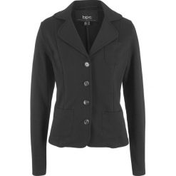 Żakiet z dzianiny dresowej bonprix czarny. Czarne żakiety damskie bonprix, bez wzorów, z dresówki. Za 69.99 zł.