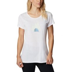 Koszulka trekkingowa damska Columbia Daisy Days Graphic. Białe koszulki sportowe damskie Columbia, s, bez wzorów, sportowe, bez kołnierzyka. Za 58.99 zł.