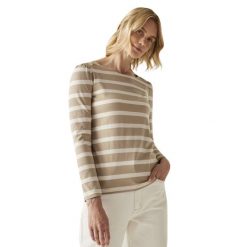 Damska Koszulka Z Długim Rękawem Federica Stripe. Białe t-shirty damskie Regatta, l, bez wzorów, z bawełny, bez kołnierzyka. Za 174.99 zł.