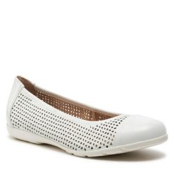 Baleriny Caprice. Białe baleriny damskie Caprice, bez wzorów, bez obcasa. Za 199.99 zł.