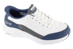 Buty sportowe Sneakersy damskie, Slip-ins: Contour Foam - Cozy Fit. Białe obuwie sportowe damskie Skechers, bez wzorów, z materiału, trekkingowe. Za 399.99 zł.
