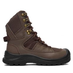 Trzewiki Hunter. Brązowe botki damskie Hunter, bez obcasa, na płaskiej podeszwie, bez zapięcia. Za 349.99 zł.