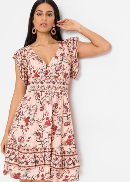 Sukienka z dżerseju. Brązowe sukienki damskie bonprix, bez wzorów, z dżerseju, bez kołnierzyka, bez ramiączek. Za 149.99 zł.