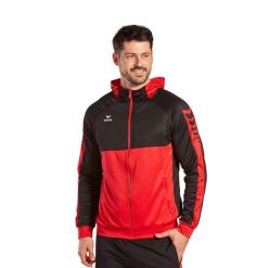 Bluza dresowa z kapturem Erima Six Wings. Czarne bluzy męskie Erima, bez wzorów, z dresówki, z kapturem, do piłki ręcznej. Za 321.99 zł.