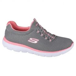 Buty do chodzenia damskie Skechers Summits. Szare obuwie sportowe damskie Skechers, bez wzorów, z materiału, trekkingowe. Za 348.91 zł.