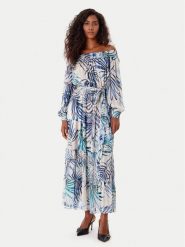 Guess Sukienka letnia W5GT16 WH9Z2 Niebieski Regular Fit. Niebieskie sukienki damskie Guess, na lato, m, z aplikacjami, z syntetyku, bez kołnierzyka, bez ramiączek. Za 449.99 zł.