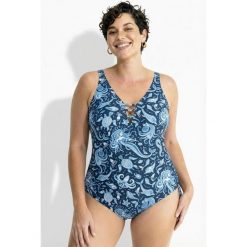 Damskie Strój kąpielowy syrenki miękkie miseczki miękkie miseczki. Niebieskie kostiumy jednoczęściowe damskie Ulla Popken, plus size, bez wzorów, z elastanu, sportowe, plus size, do pływania. Za 239.99 zł.