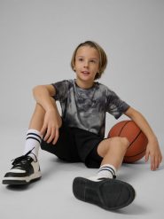 4F Koszulka sportowa szybkoschnąca chłopięca - szara 158/164 (12-14 lat). Szare t-shirty dla chłopców 4f, bez wzorów, z materiału, bez ramiączek. Za 69.99 zł.