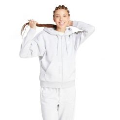 Damska bluza z kapturem full zip adidas. Białe bluzy sportowe damskie Adidas, l, bez wzorów, z dzianiny, z kapturem. Za 241.50 zł.