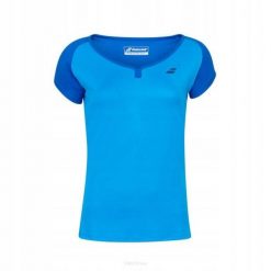 Koszulka juniorska Babolat Play Cap Sleeve Top Girl. Niebieskie koszulki sportowe damskie BABOLAT, bez wzorów, z poliesteru, bez kołnierzyka. Za 79.00 zł.