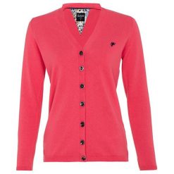 Kardigan w kolorze koralowym. Czerwone kardigany damskie Denim Culture, s, bez wzorów, z bawełny, długie. W wyprzedaży za 114.95 zł.