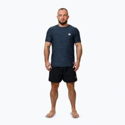 Koszulka męska Pitbull Small Logo Casual Sport. Niebieskie koszulki sportowe męskie PITBULL, m, bez wzorów, bez kołnierzyka, bez ramiączek. Za 89.99 zł.