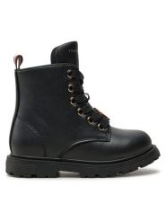 Tommy Hilfiger Botki T1A5-33561-1351999 M Czarny. Czarne botki dziewczęce Tommy Hilfiger, ze skóry, bez zapięcia. Za 329.99 zł.