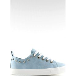 Trampki z cyrkoniami niebieskie BL122p Blue. Niebieskie trampki i tenisówki damskie ButyModne, bez wzorów, ze skóry ekologicznej, klasyczne, bez zapięcia. Za 87.14 zł.
