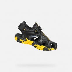 Sandały dla dzieci Geox Borealis Mesh+Tum.Syn. Czarne sandały chłopięce Geox, z materiału, bez zapięcia. Za 240.99 zł.